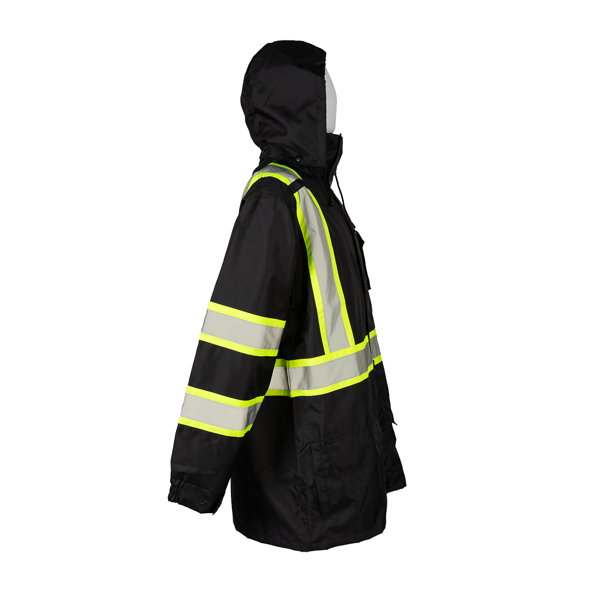 Petra Roc BKPJLW-LG Waterproof Lightweight Rain Parka with Lime Contrast - Black/Lime
