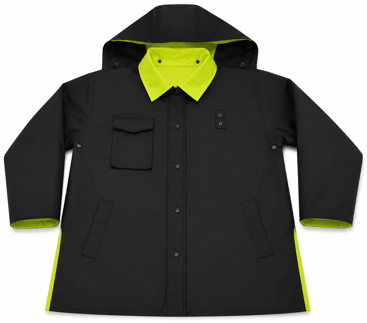 Petra Roc LBPJRV34-C3 ANSI Class 3 Reversible Waterproof Mid-Thigh Raincoat - Lime/Black