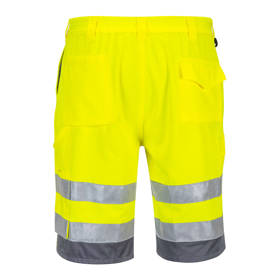 Portwest E043 Hi-Vis Polycotton Shorts - Yellow/Grey, back