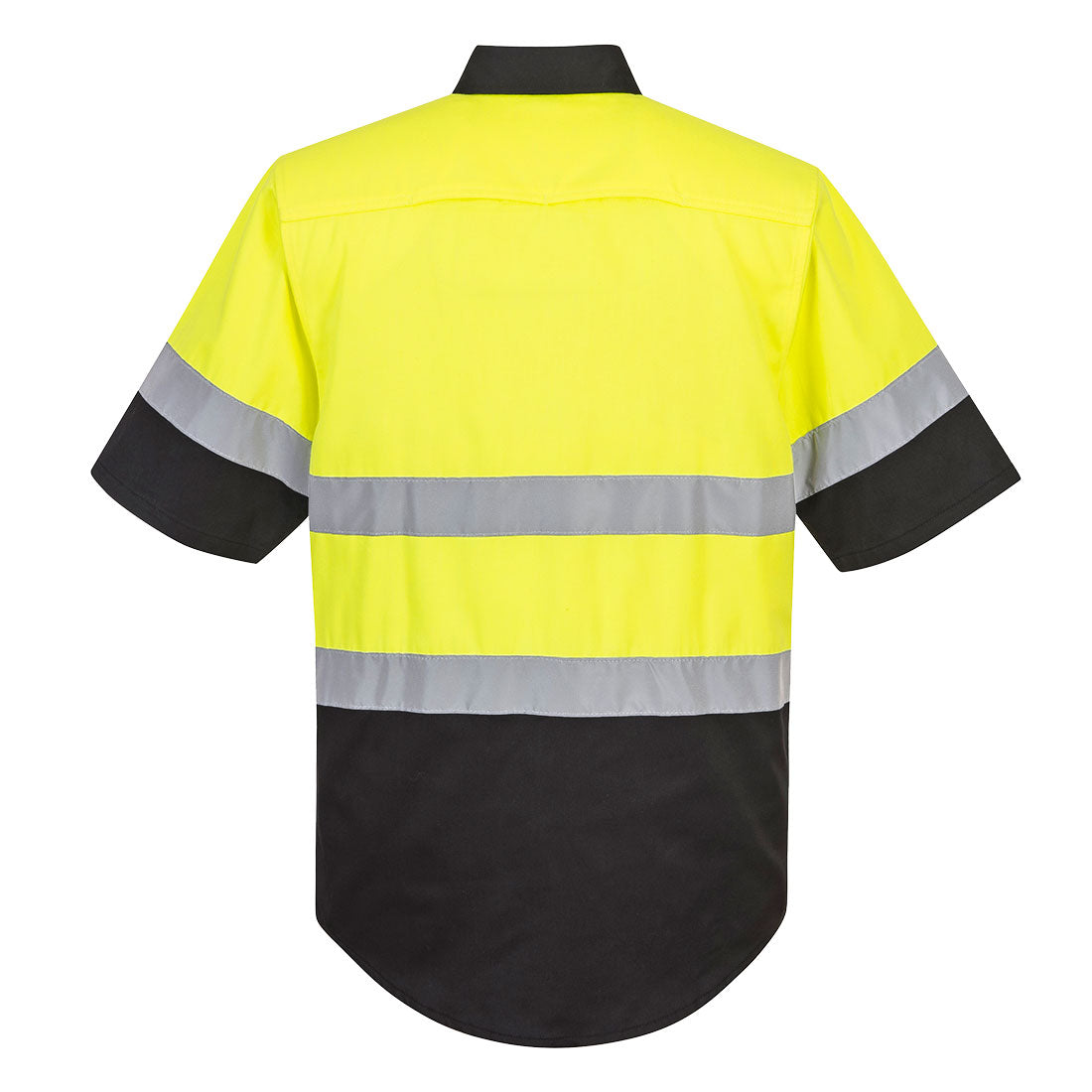 Portwest E067 Hi-Vis Contrast Shirt S/S - Yellow/Black, back