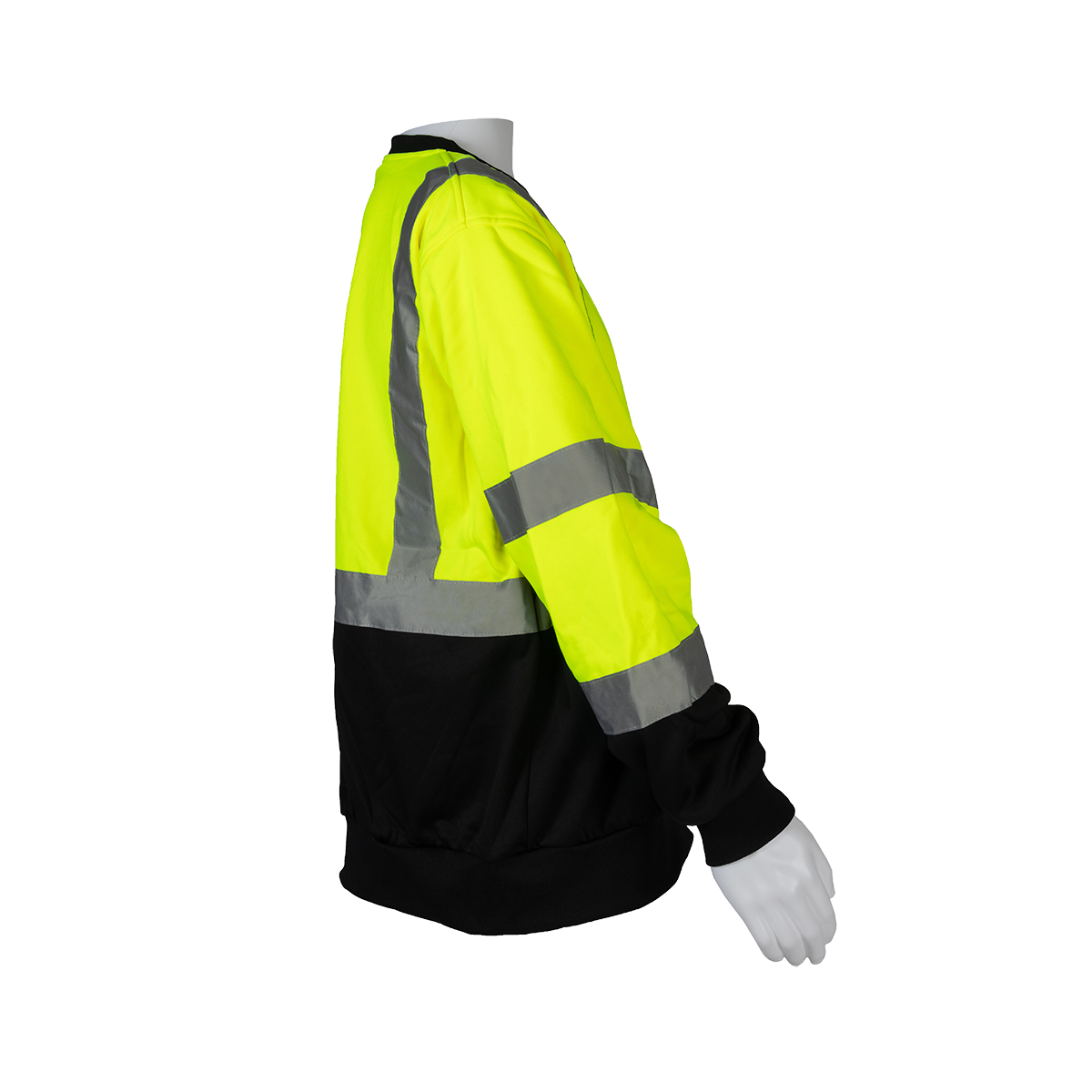 Petra Roc LBCSW-C3 ANSI Class 3 Two-Tone Crew Neck Sweatshirt - Lime/Black