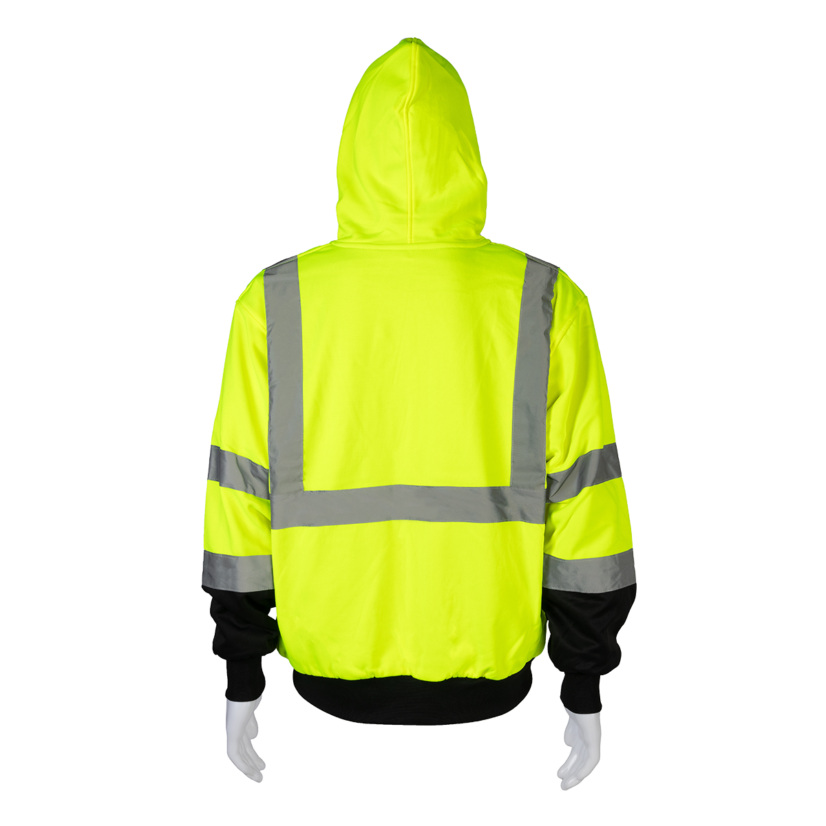 Petra Roc LBHSW-C3 ANSI Class 3 Two-Tone 16 oz. Thermal-Lined Zip-Up Hoodie - Lime/Black