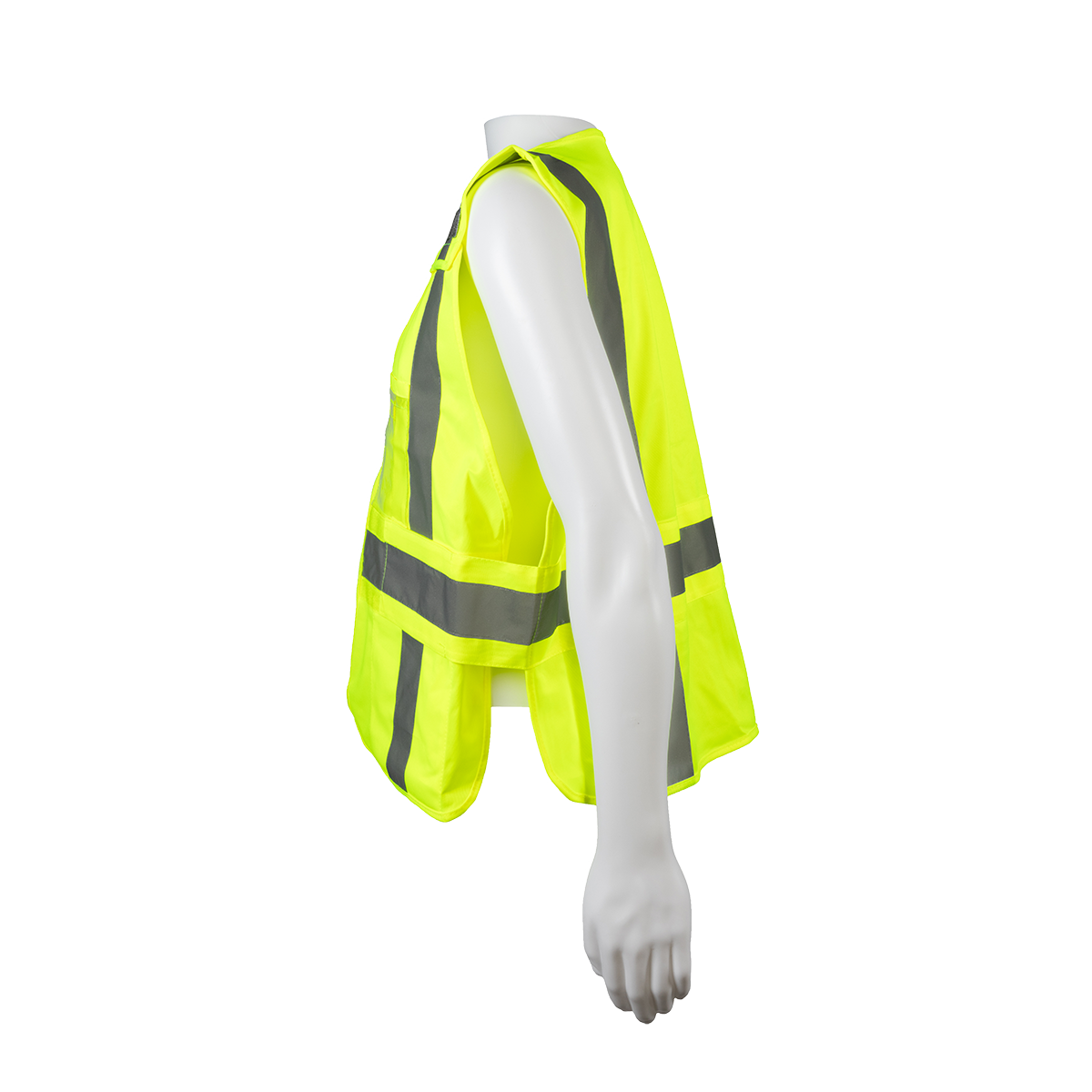 Petra Roc LV2-LPSV ANSI Class 2 All-Lime Solid Expandable 5-Point Breakaway Public Safety Vest - Lime