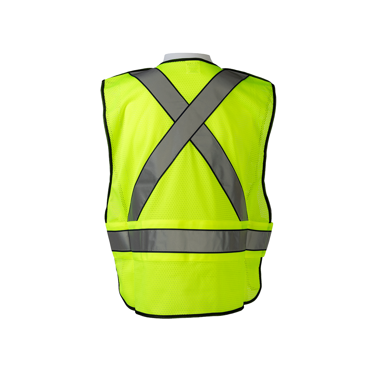 Petra Roc LVM2-VNPSV ANSI Class 2 Pullover V-Neck Breakaway Mesh Vest with Reflective X - Lime