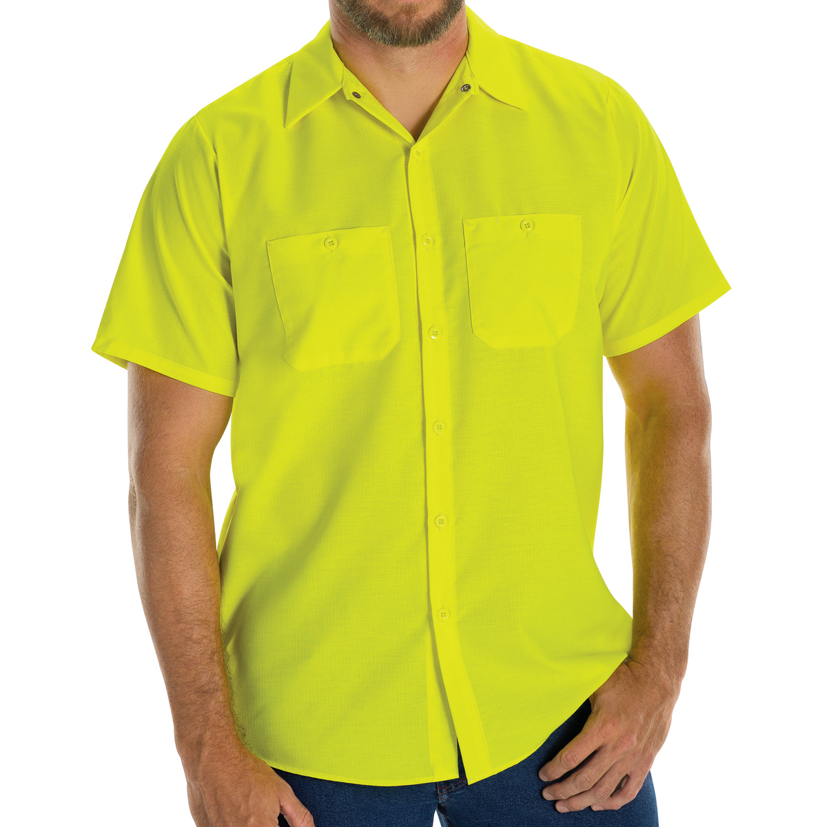 SY24YE Short Sleeve Enhanced Visibility Ripstop Work Shirt