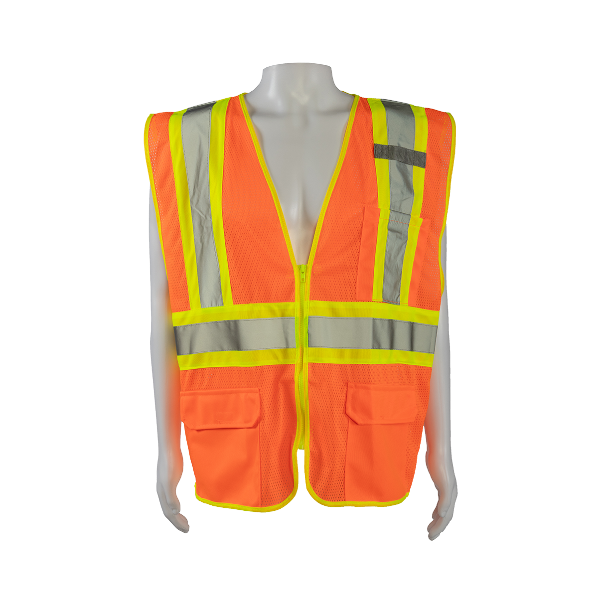 Petra Roc OVM2-CB1 ANSI Class 2 Two-Tone DOT Safety Vest, Mesh - Orange