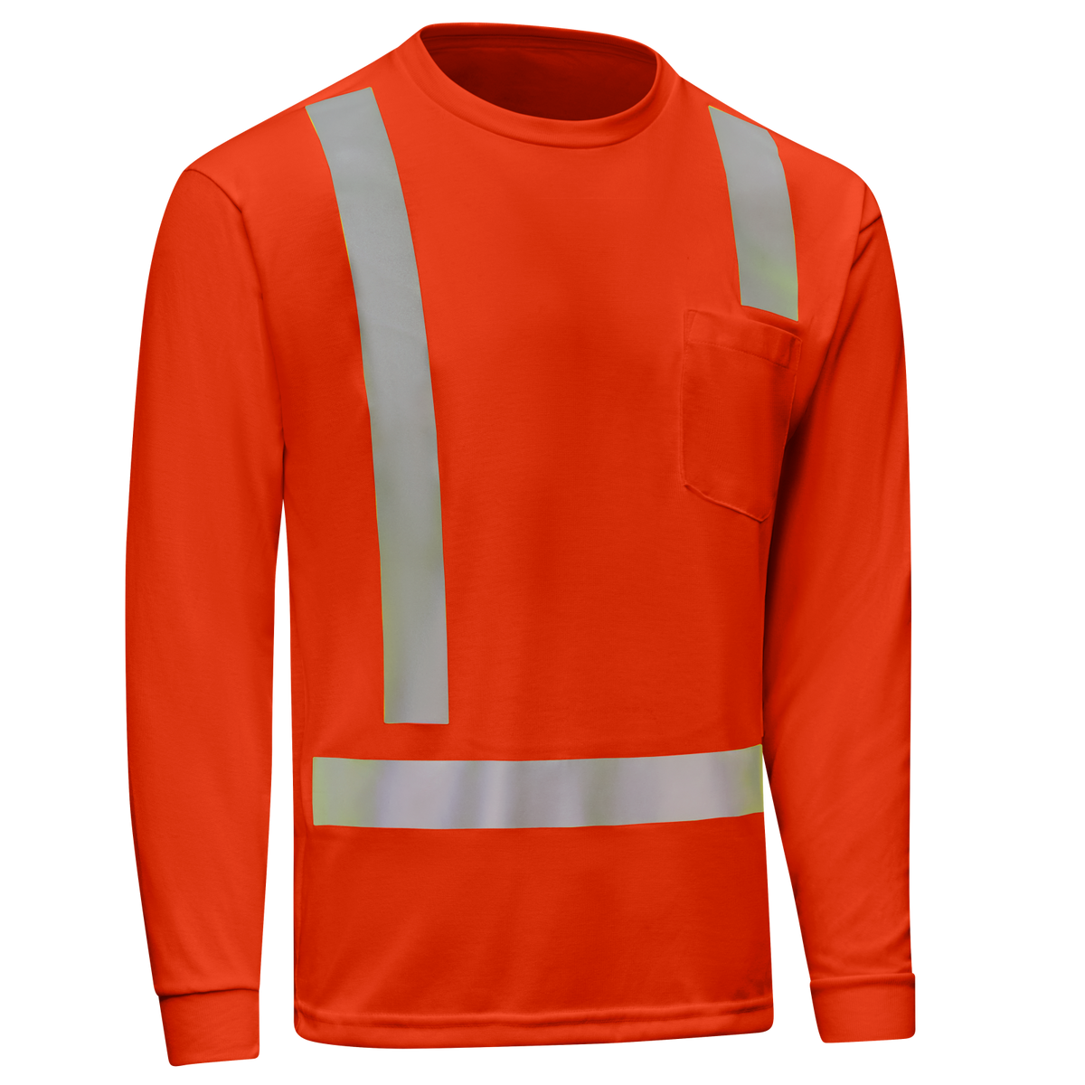 SK17OV Hi-Vis Long Sleeve Pocket T-Shirt - Type R Class 2 - Orange 4