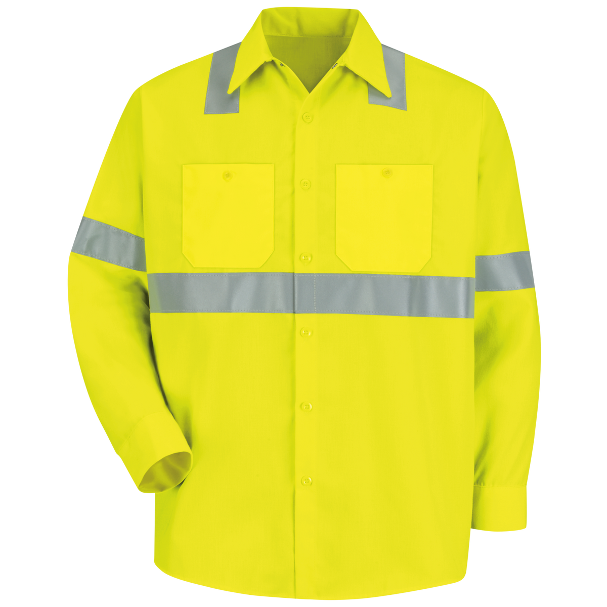 SS14HV Hi-Vis Yellow Long Sleeve Work Shirt - Type R Class 2