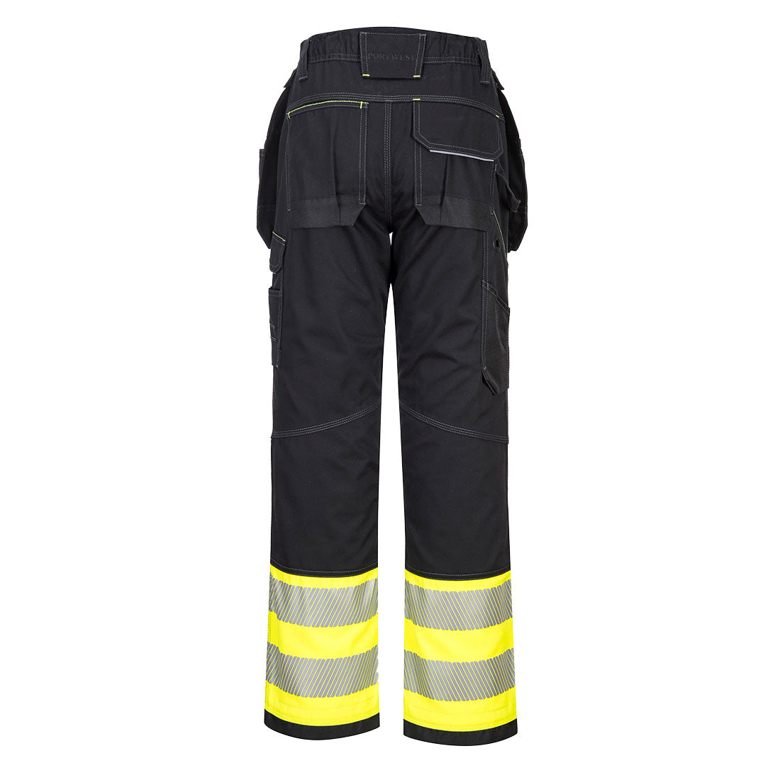 Portwest PW307 PW3 Hi-Vis Holster Pocket Class 1 Pants - Yellow/Black, back