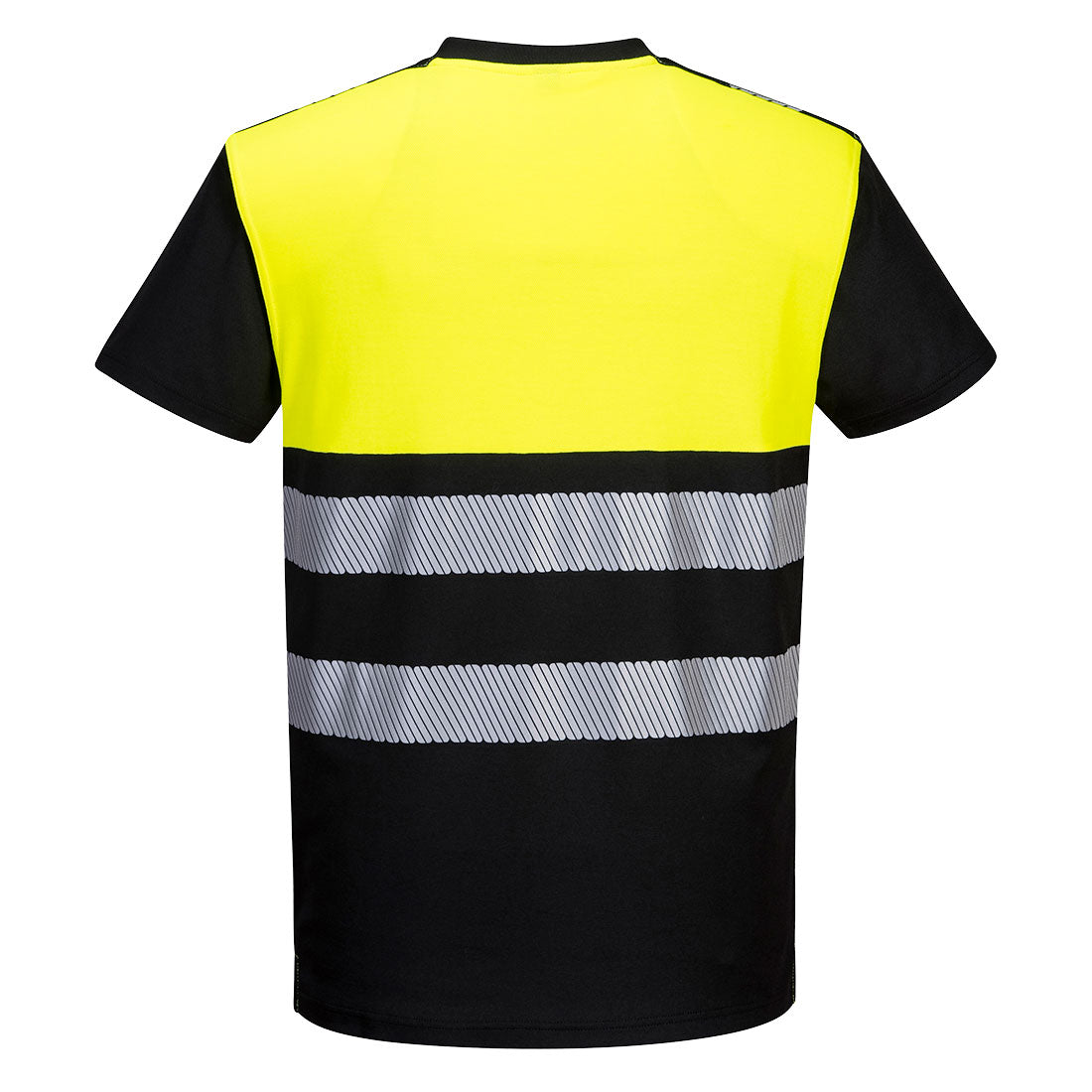 Portwest PW311 PW3 Hi-Vis Cotton Comfort Class 1 T-Shirt S/S - Black/Yellow, back