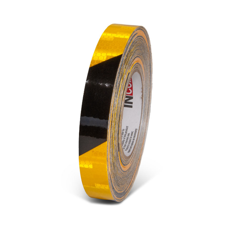 INCOM Prismatic Hazard Stripe Tape 150 ft Yellow/Black 1 in