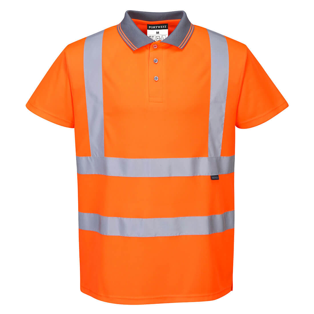Portwest RT22 Hi-Vis Polo Shirt S/S - Orange Tall, front