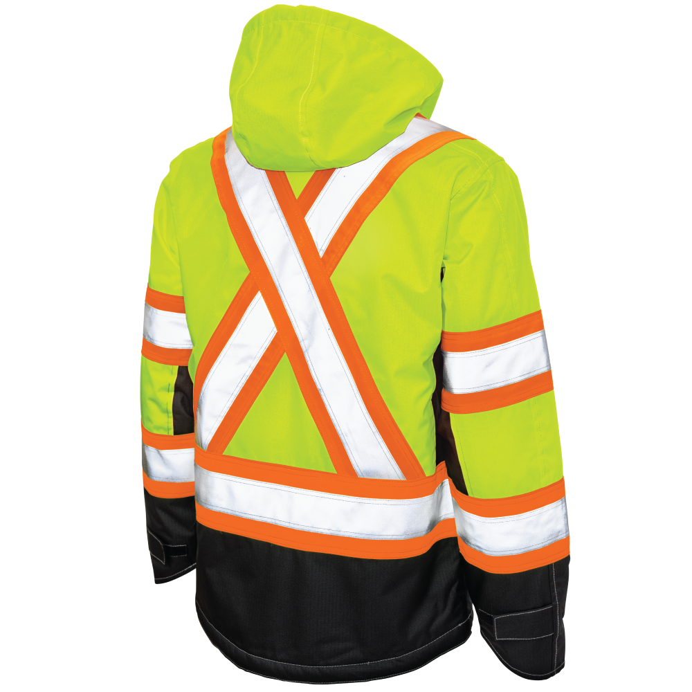 Tough Duck S245 Ripstop Fleece-Lined Safety Jacket - Fluorescent Green