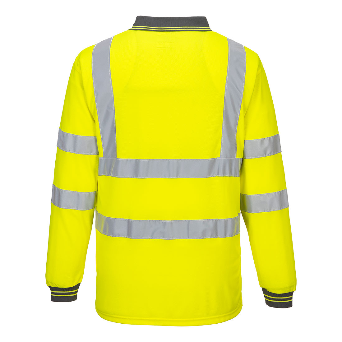 Portwest S277 Hi-Vis Long Sleeve Polo Shirt - Yellow Tall, back
