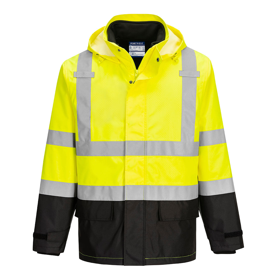 Portwest S362 Hi Vis 3-in-1 Contrast Jacket - Yellow/Black, front