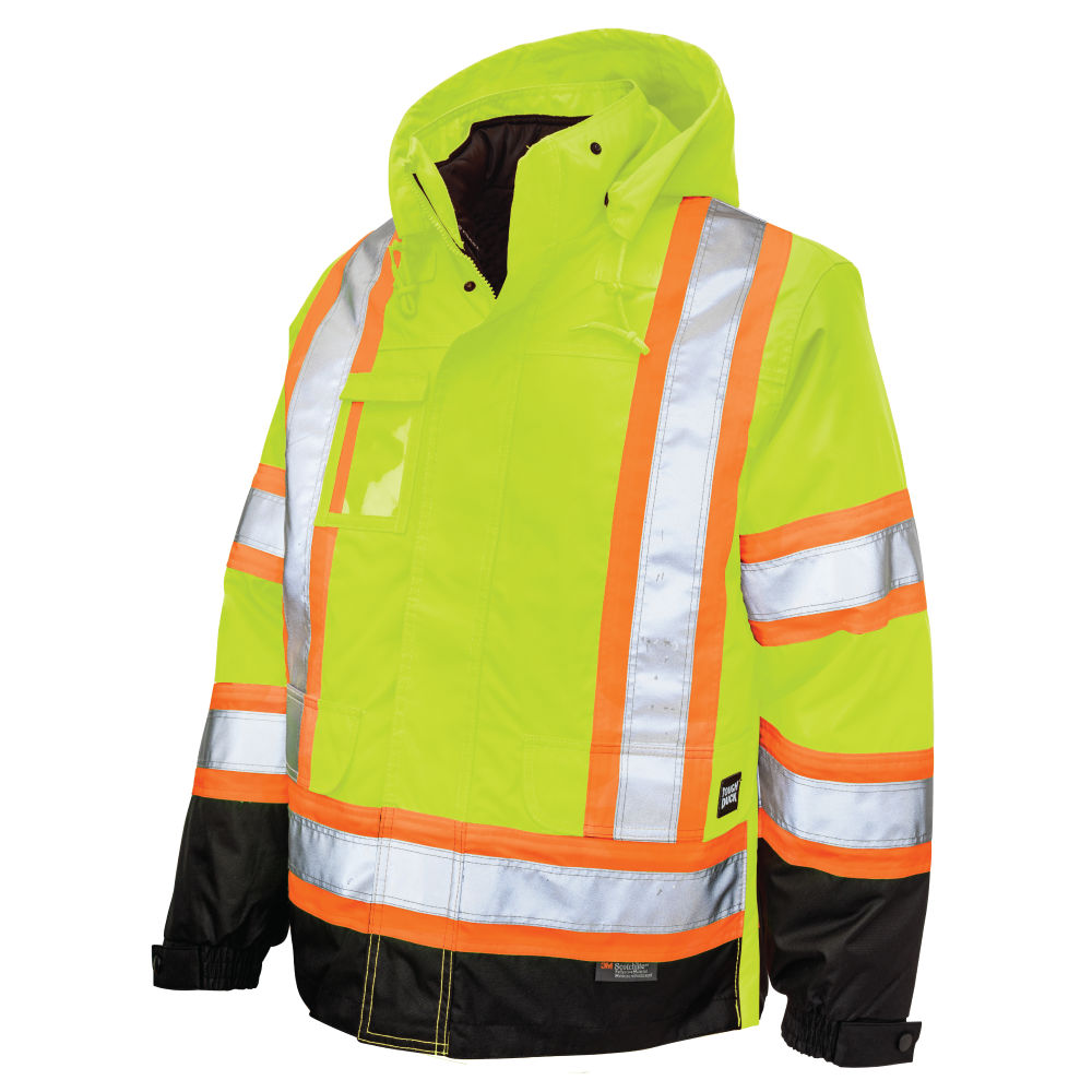Tough Duck S426 Poly Oxford 5-In-1 Safety Jacket - Fluorescent Green