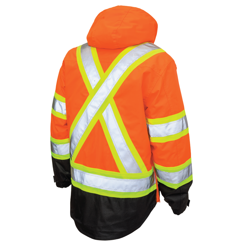 Tough Duck S426 Poly Oxford 5-In-1 Safety Jacket - Fluorescent Orange