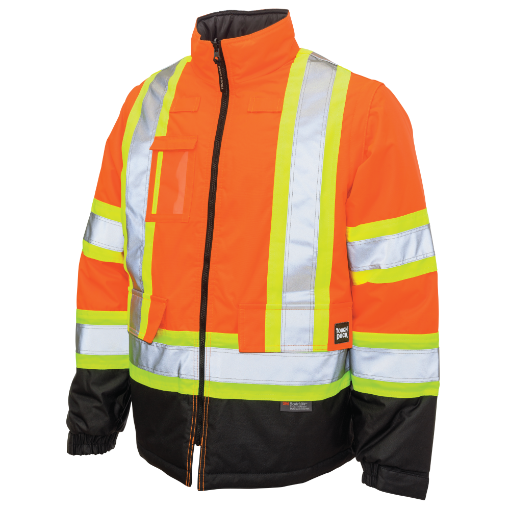 Tough Duck S426 Poly Oxford 5-In-1 Safety Jacket - Fluorescent Orange