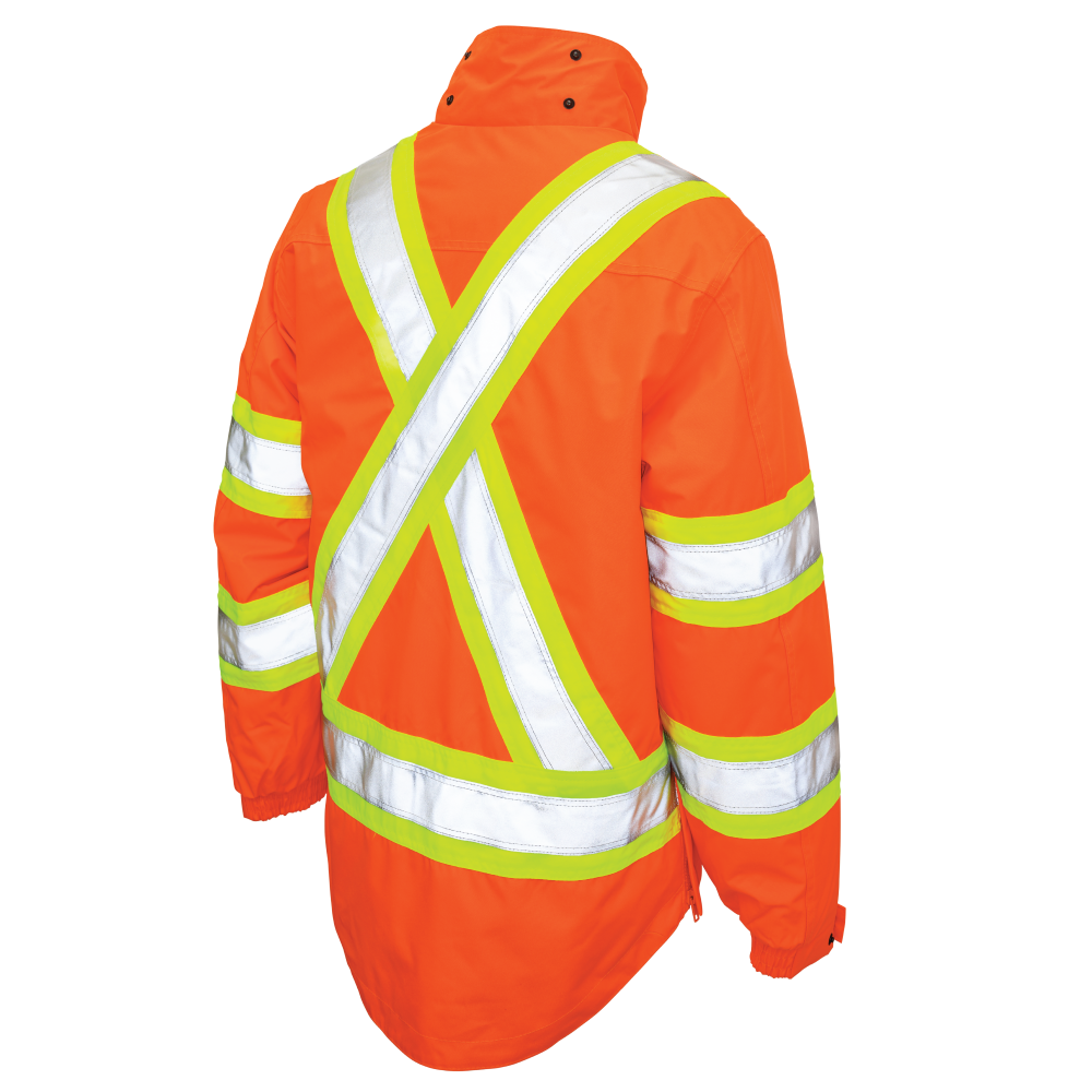 Tough Duck S426 Poly Oxford 5-In-1 Safety Jacket - Solid Orange