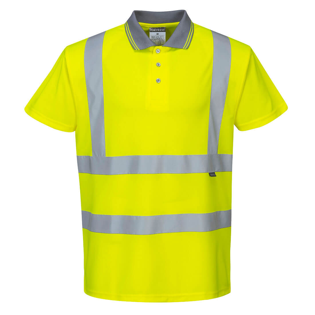 Portwest S477 Hi-Vis Polo Shirt S/S - Yellow Tall, front