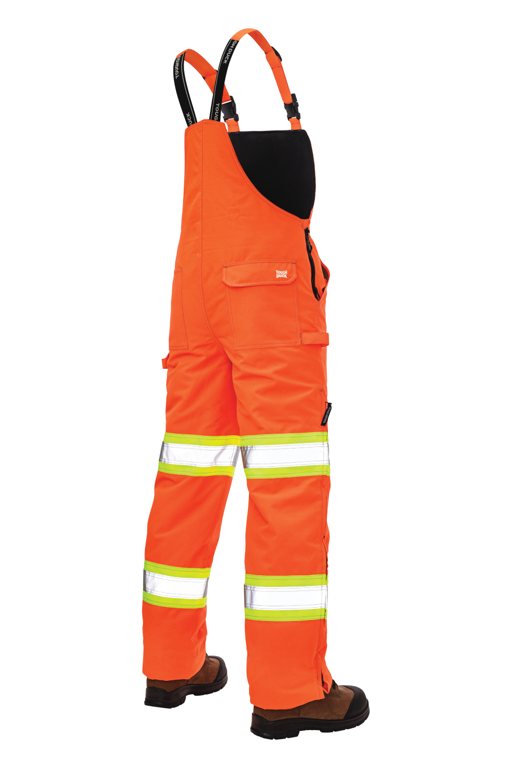 Tough Duck SB06 Tough Flex Safety Bib Overall - Fluorescent Orange