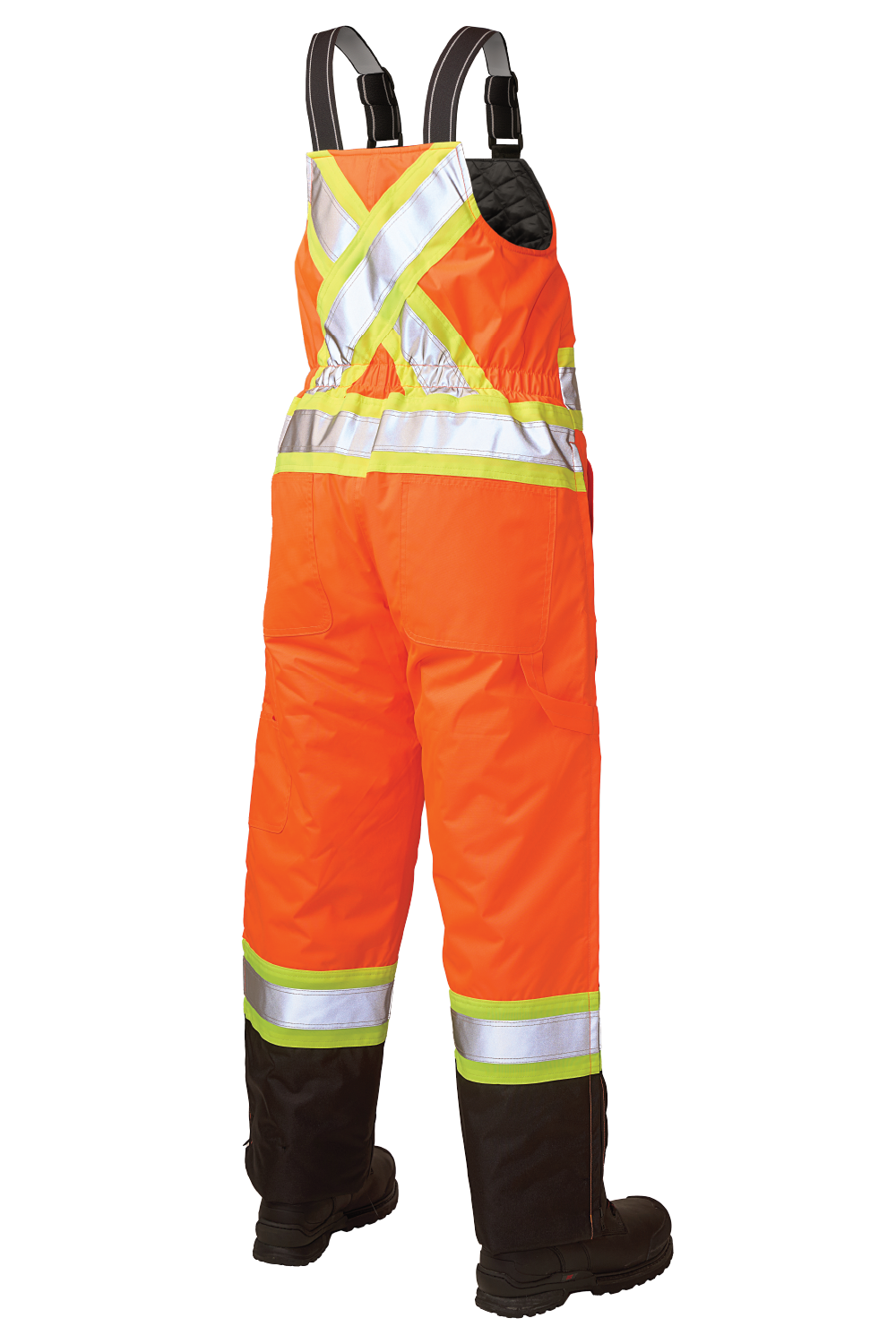 Tough Duck SB08 Women's Poly Oxford Insulated Safety Bib - Fluorescent Orange