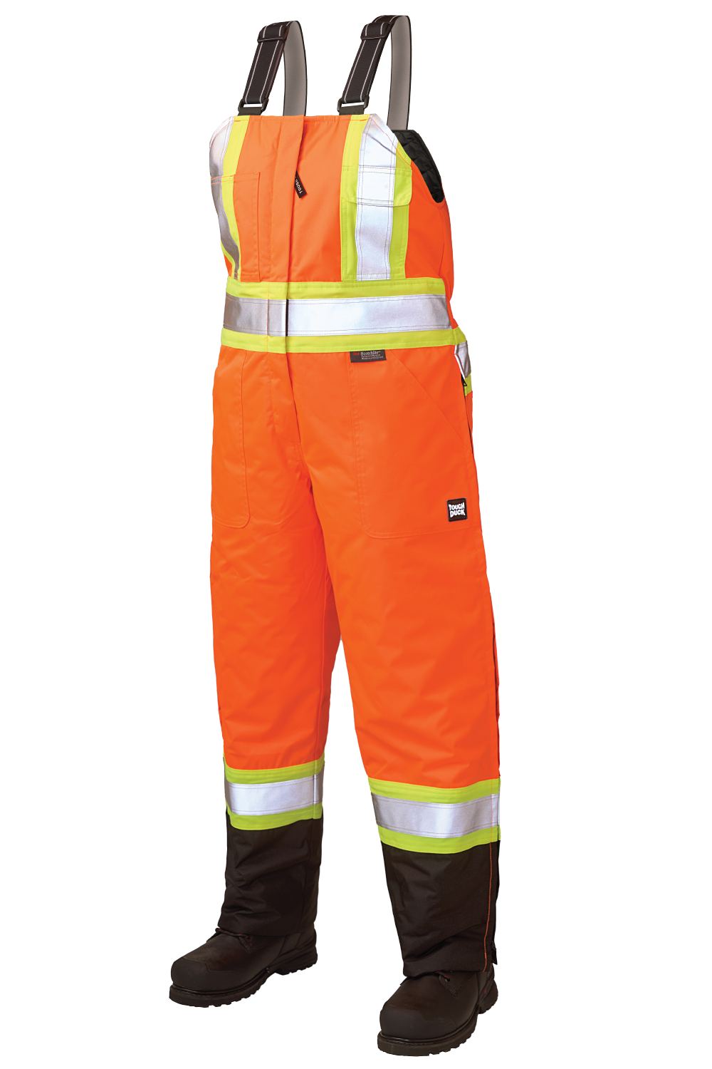 Tough Duck SB08 Women's Poly Oxford Insulated Safety Bib - Fluorescent Orange