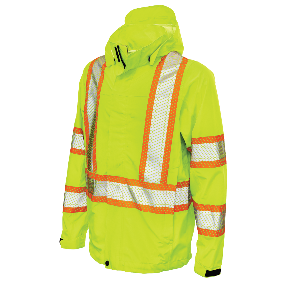 Tough Duck SJ05 Packable Ripstop Safety Rain Jacket