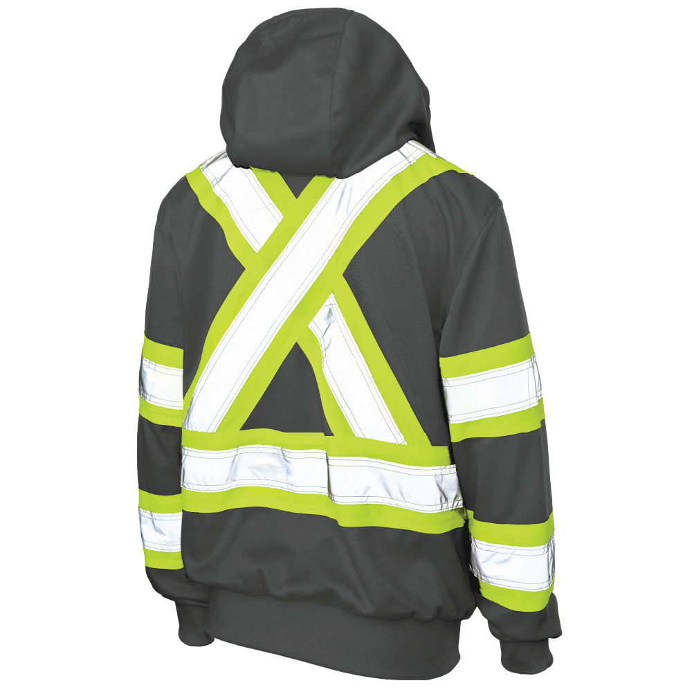Tough Duck SJ42 Women's Fleece Safety Hoodie - Gray