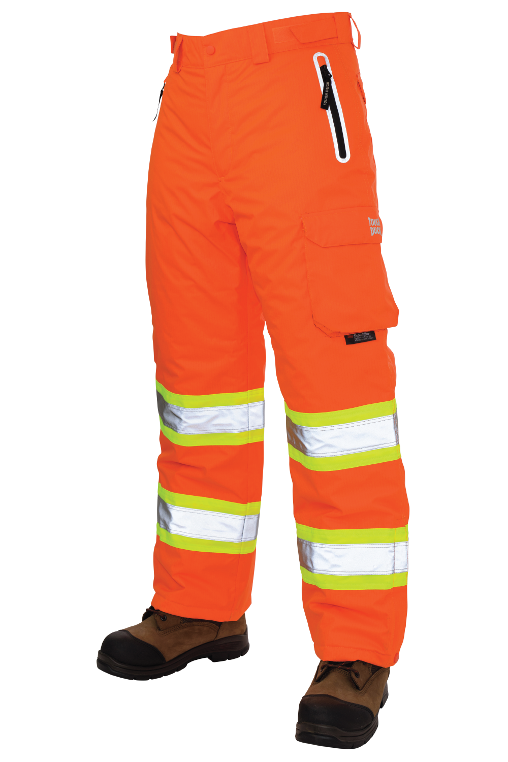 Tough Duck SP08 Pull-On Ripstop Technical Snow Pant - Fluorescent Orange