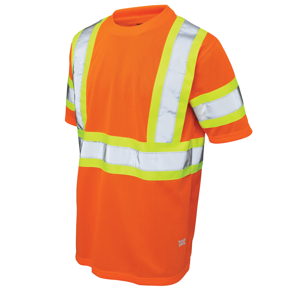 Tough Duck ST09 Micro Mesh Short-Sleeve Safety T-Shirt - Fluorescent Orange