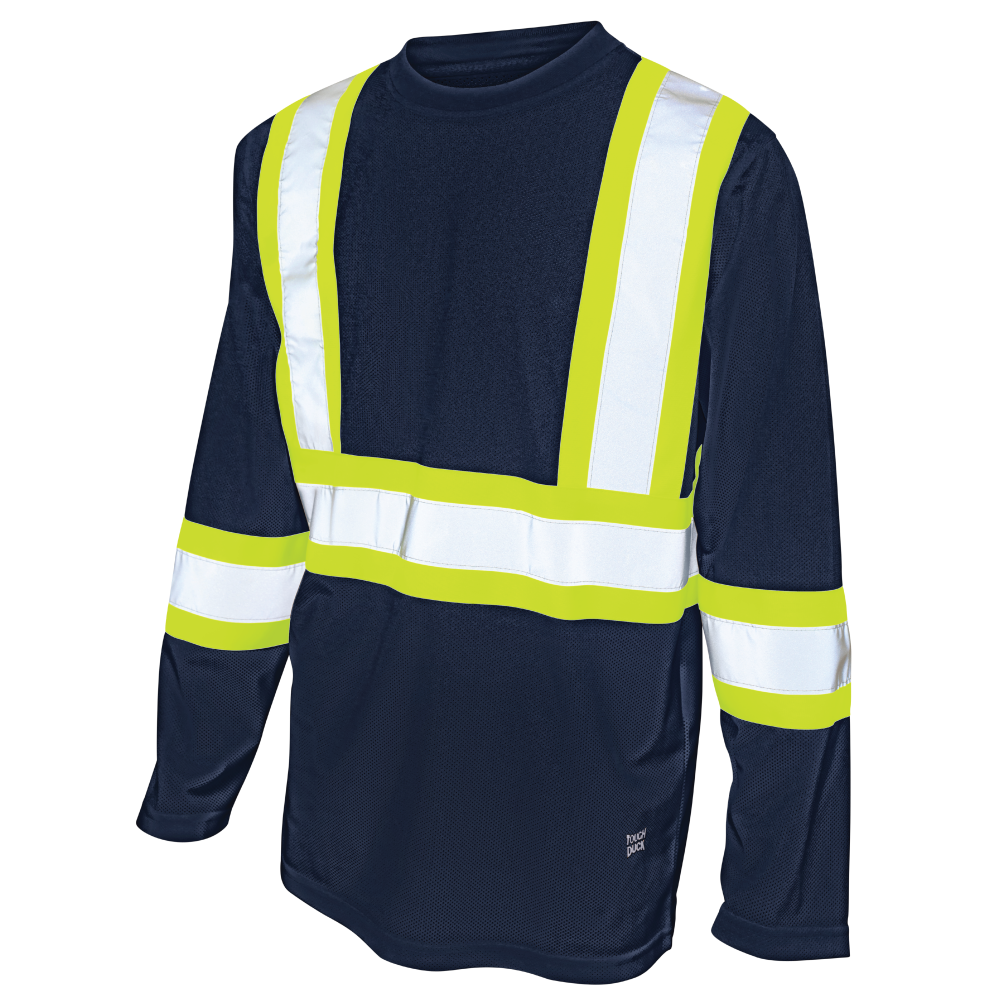 Tough Duck ST10 Micro Mesh Long-Sleeve Safety T-Shirt - Navy