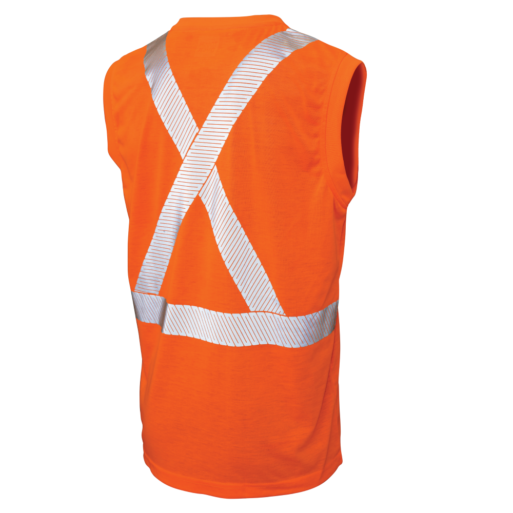Tough Duck ST15 Polyester Jersey Sleeveless Safety T-Shirt - Fluorescent Orange