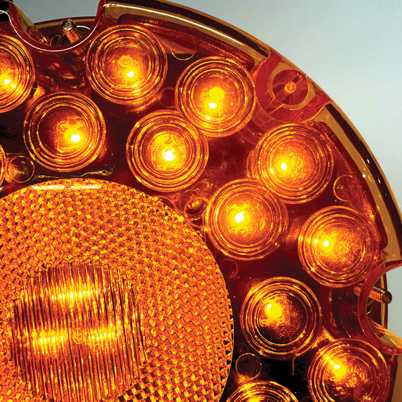 Amber lamps flashing
