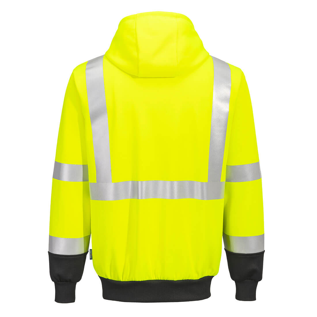Portwest UB315 Hi-Vis Contrast Zipped Hoodie - Yellow/Black, back