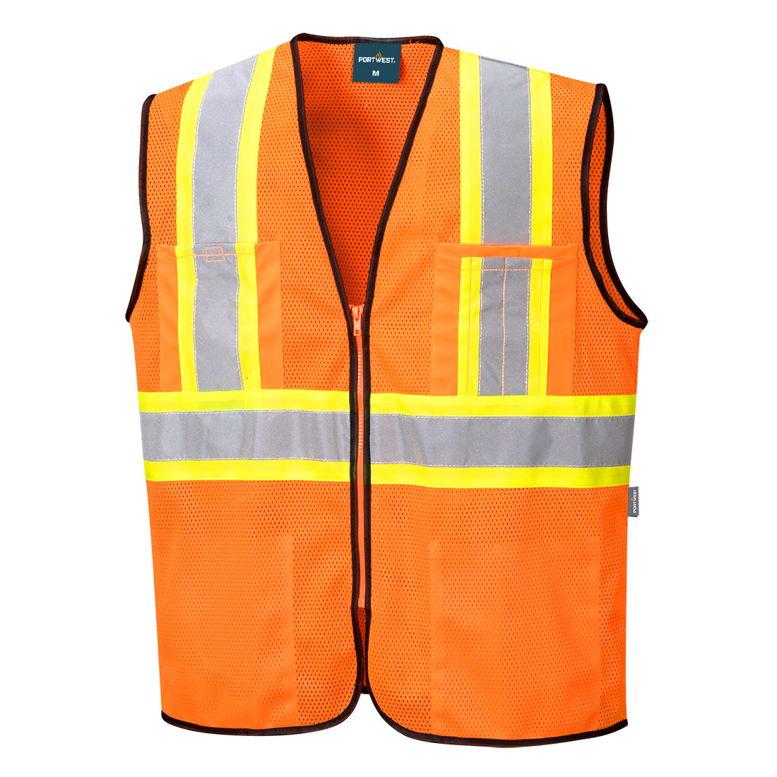 Portwest US381 Frisco Hi-Vis Mesh Executive Vest - Orange, front