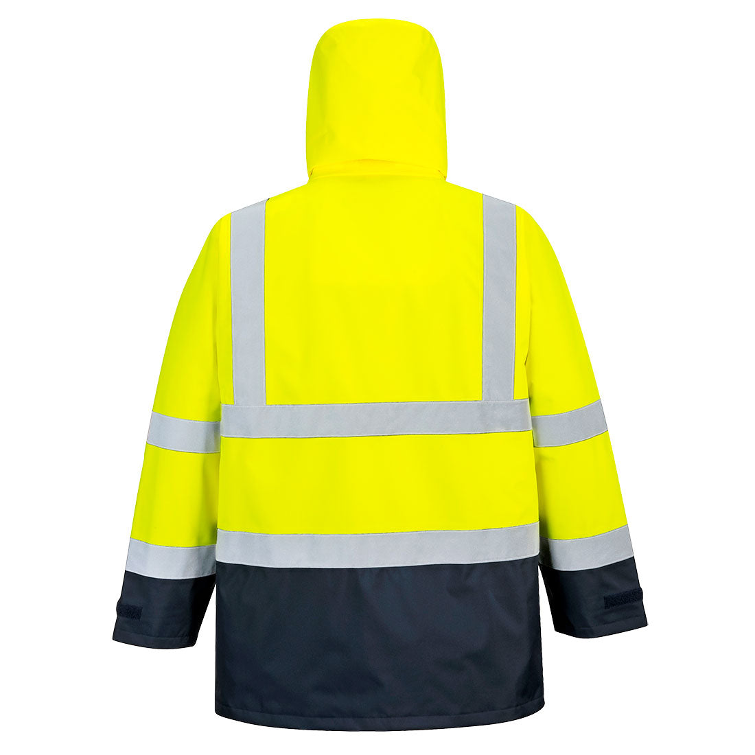 Portwest US768 Hi-Vis 5-in-1 Contrast Executive Jacket - Yellow/Navy, back