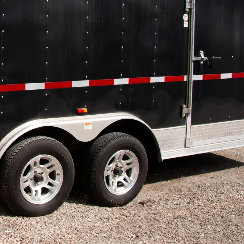 DOT-C2 conspicuity tape on a covered trailer