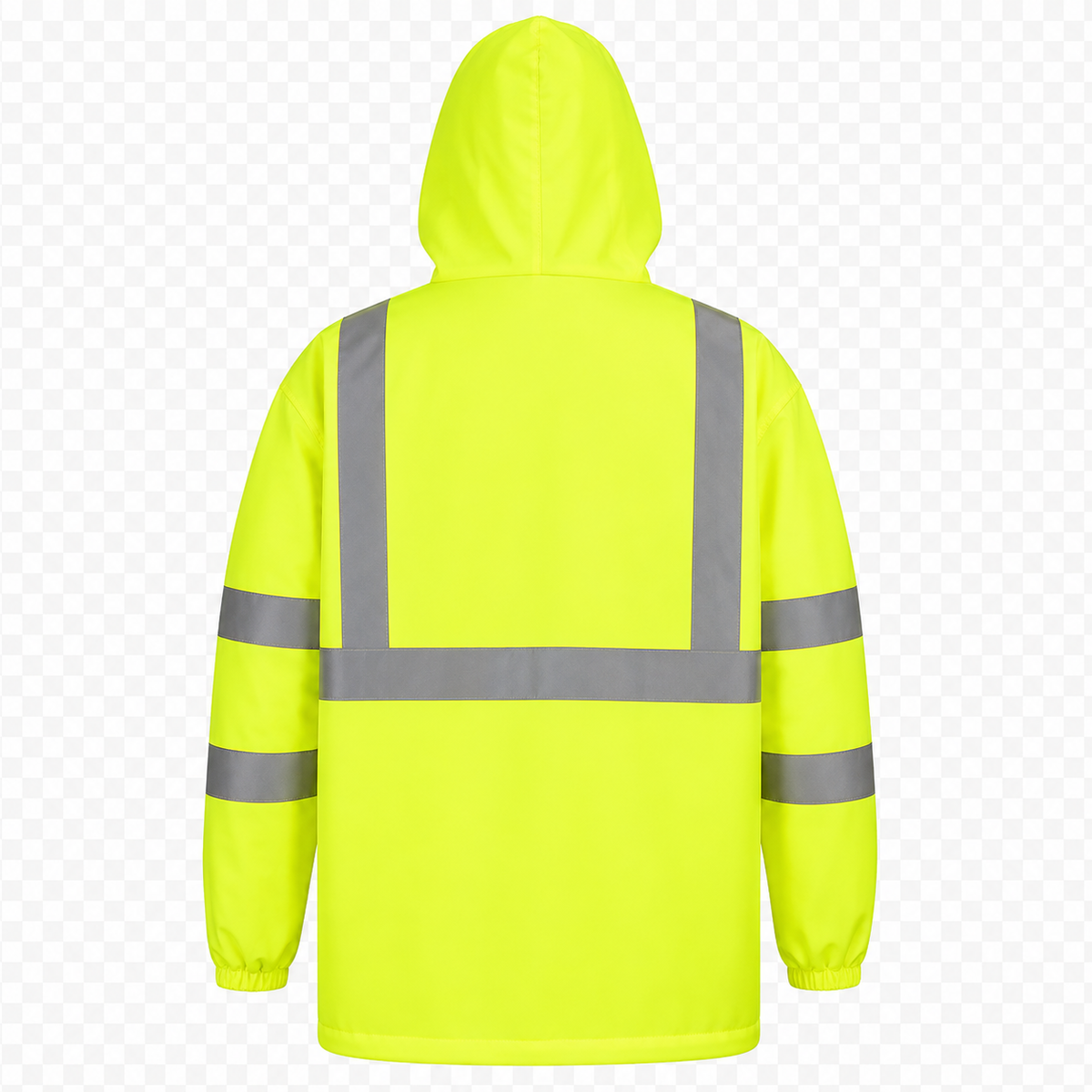 Petra Roc WBJ-LHV ANSI Class 3 Water-Resistant Windbreaker Jacket with Attached Hood - Lime
