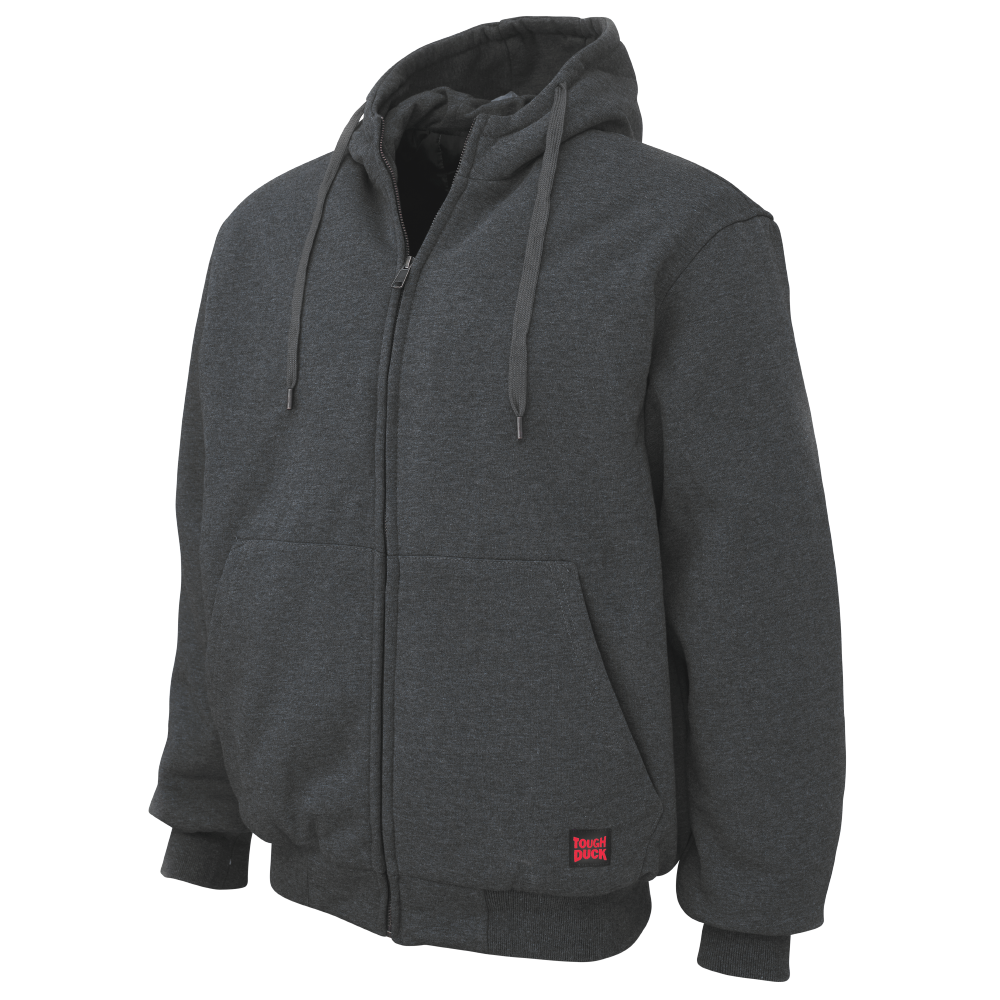 Tough Duck WJ08 Zip-Front Insulated Hoodie - Charcoal