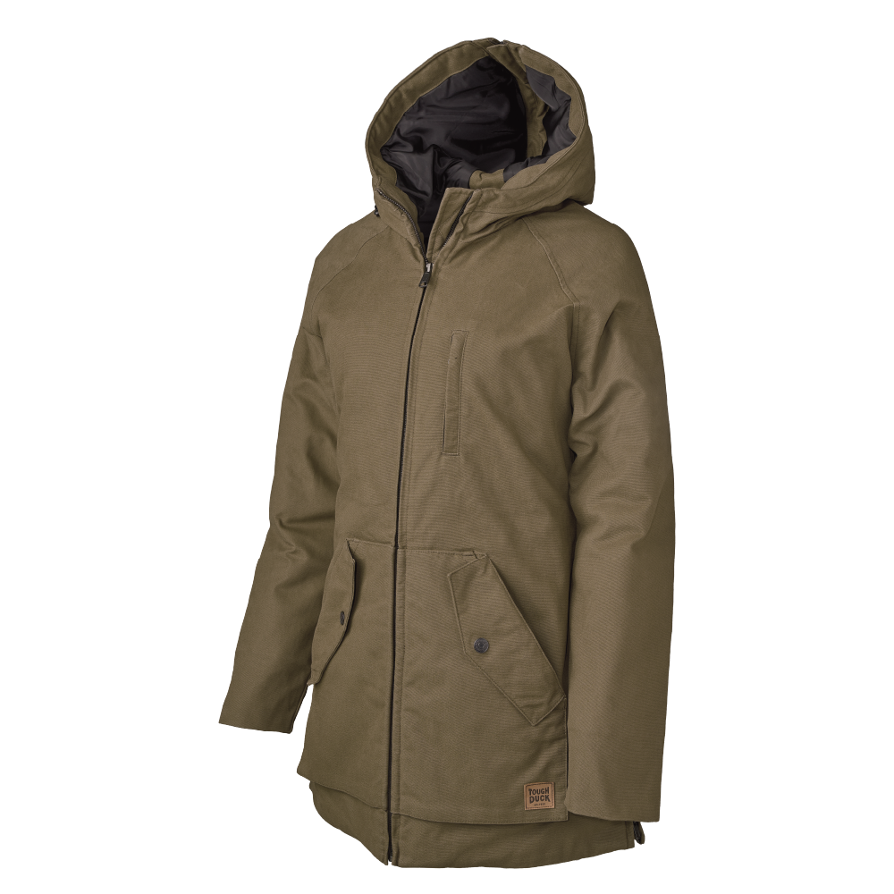 Tough Duck WJ48 Women's Lined Duck Parka With Convertible Hood - Oak