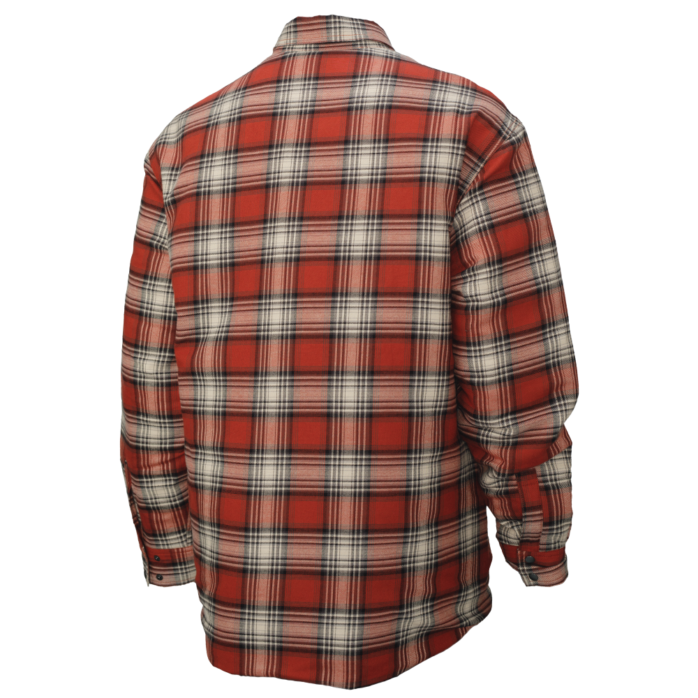 Tough Duck WS05 Quilt-Lined Flannel Shirt - Red/Ecru Plaid