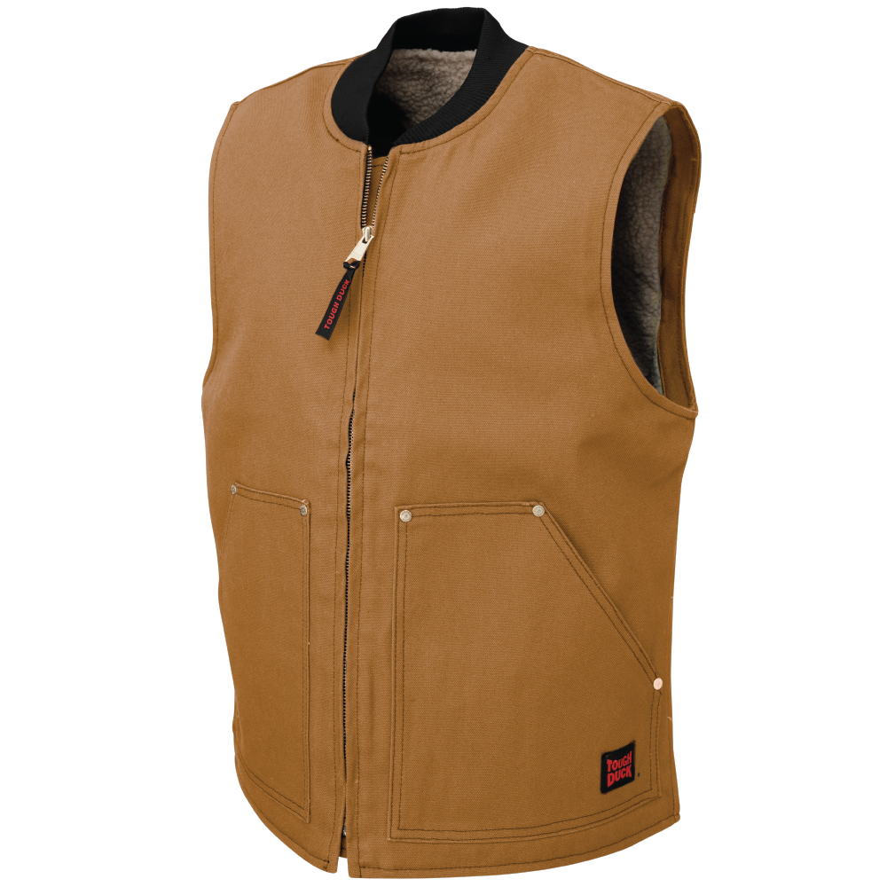 Tough Duck WV06 Duck Sherpa-Lined Vest - Brown