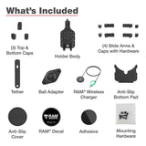 Ram Mount RAM Quick-Grip Pro w/Ball  Qi2 15W Wireless Charger [RAM-HOL-PD5B-W2MU]