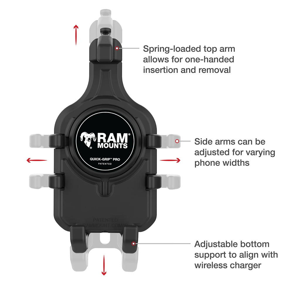 Ram Mount RAM Quick-Grip Pro Phone Holder w/Ball  Vibration Damper [RAM-HOL-PD5BVU]