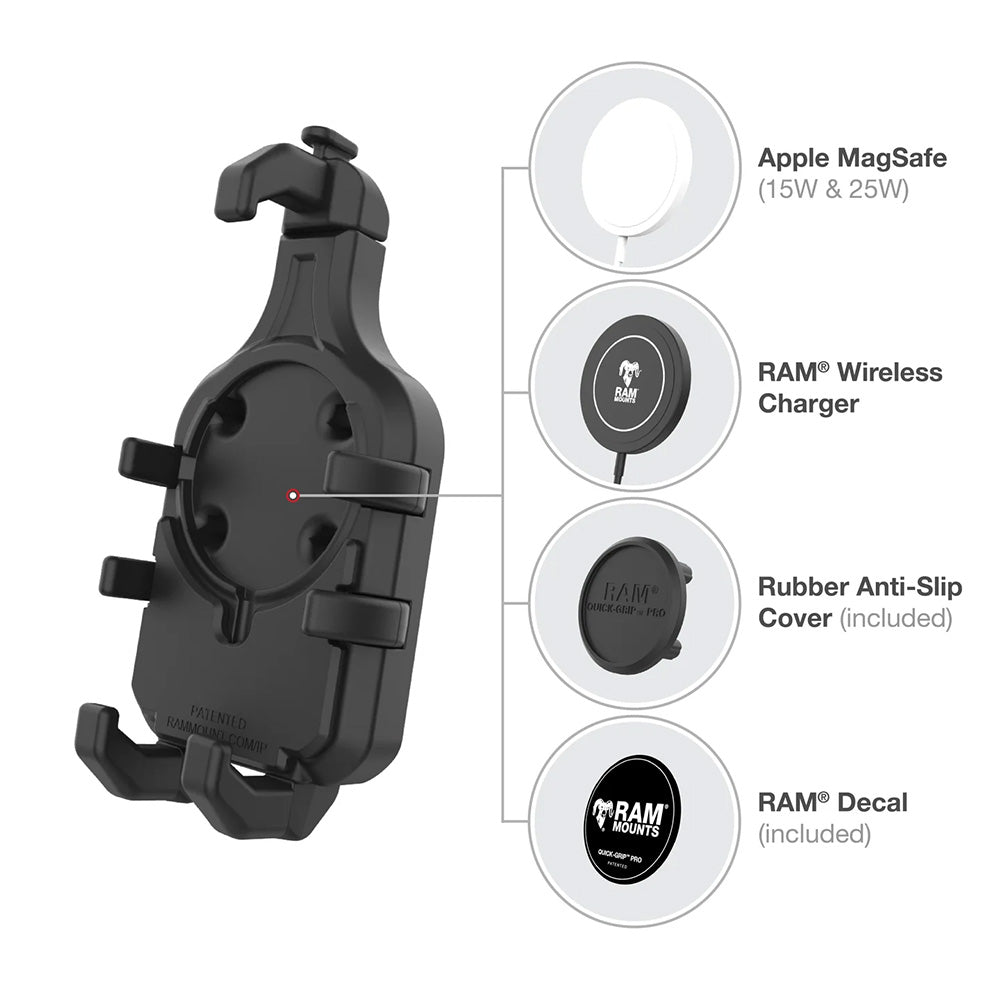 Ram Mount RAM Quick-Grip Pro Phone Holder w/Ball  Vibration Damper [RAM-HOL-PD5BVU]