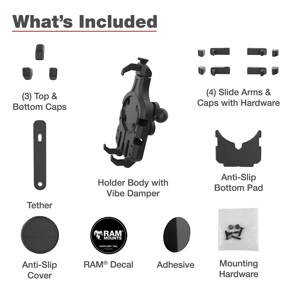 Ram Mount RAM Quick-Grip Pro Phone Holder w/Ball  Vibration Damper [RAM-HOL-PD5BVU]