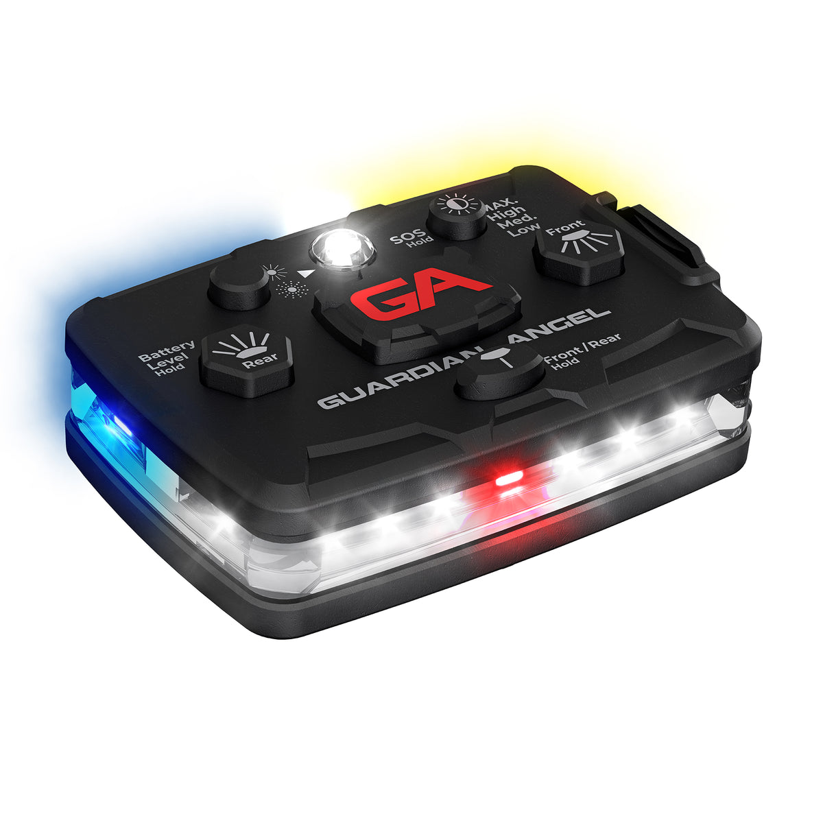 Guardian Angel Elite Series White/Blue & Yellow wearable safety light
