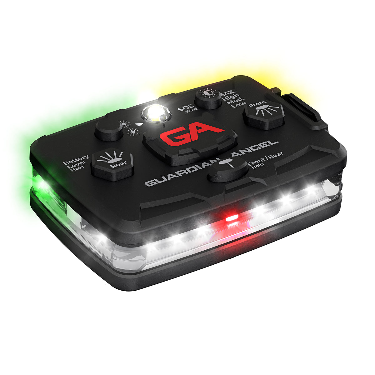 Guardian Angel Elite Series White/Green & Yellow wearable safety light