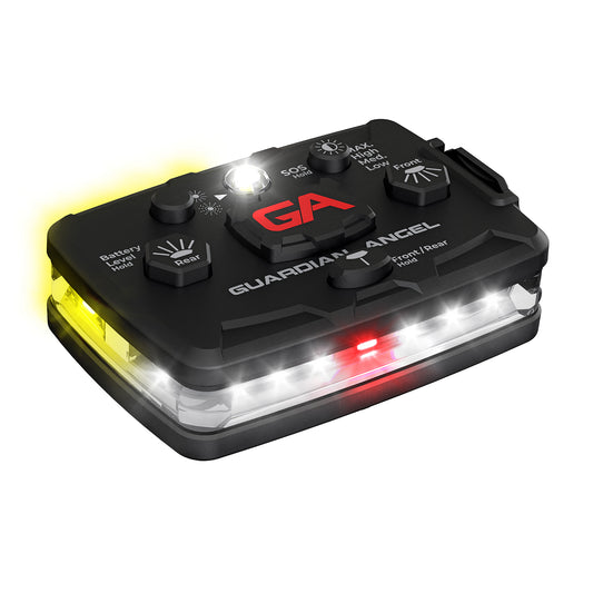 Guardian Angel Elite Series White/White & Yellow wearable safety light